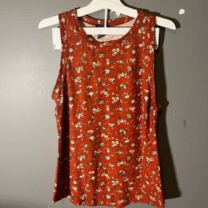 Orange Floral Tank Top
